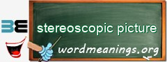 WordMeaning blackboard for stereoscopic picture